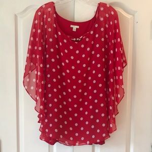 COPY - Women’s plus size red polkadot blouse. Size 26/28